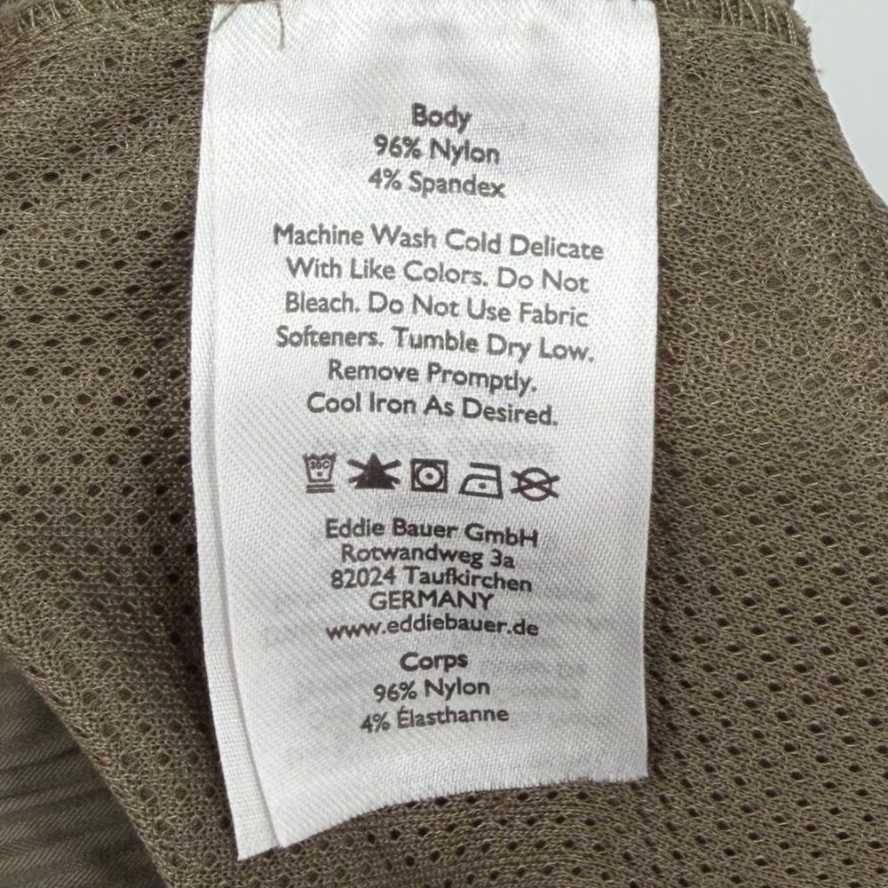 Eddie Bauer Cargo Joggers Womens Large Olive Green Pinstripe Lightweight Hiking - Picture 4 of 9